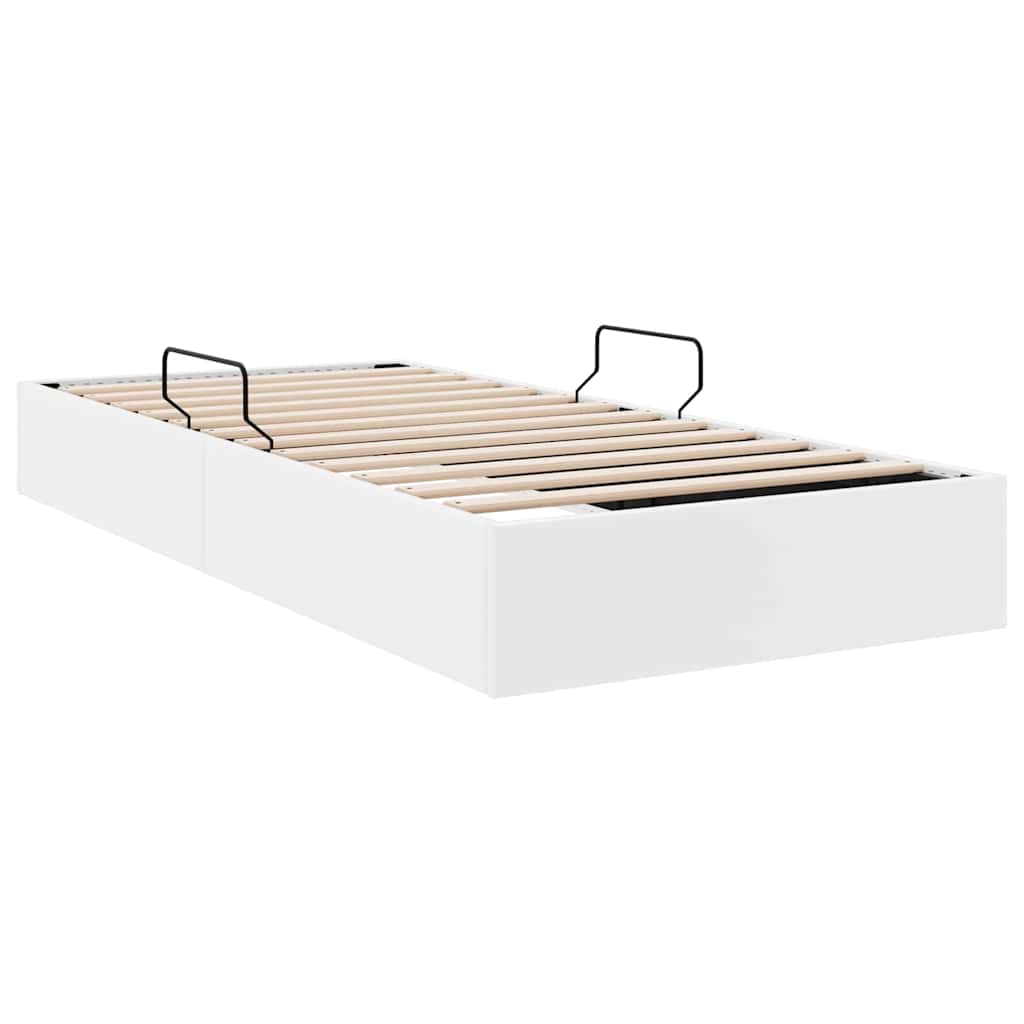 Letto con Contenitore Bianco Puro 100 x 190 cm Similpelle | homemem39