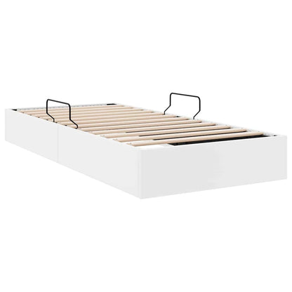 Letto con Contenitore Bianco Puro 100 x 190 cm Similpelle | homemem39