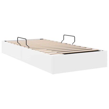 Letto con Contenitore Bianco Puro 100 x 190 cm Similpelle | homemem39