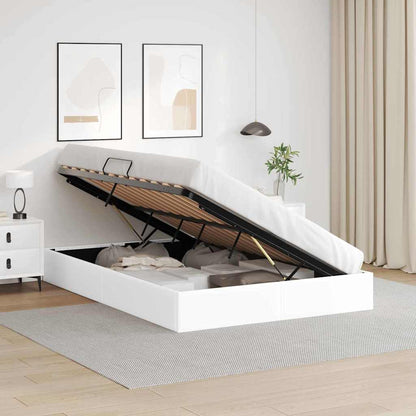 Letto con Contenitore Bianco Puro 137 x 190 cm Similpelle | homemem39