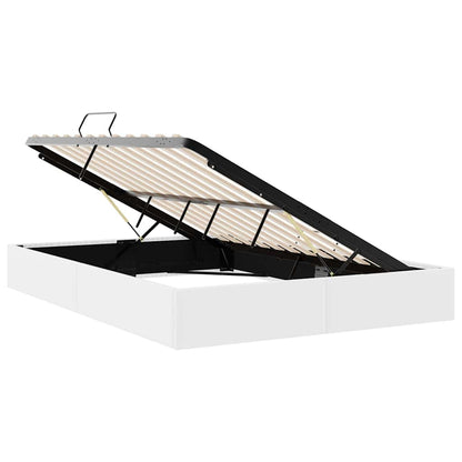 Letto con Contenitore Bianco Puro 137 x 190 cm Similpelle | homemem39