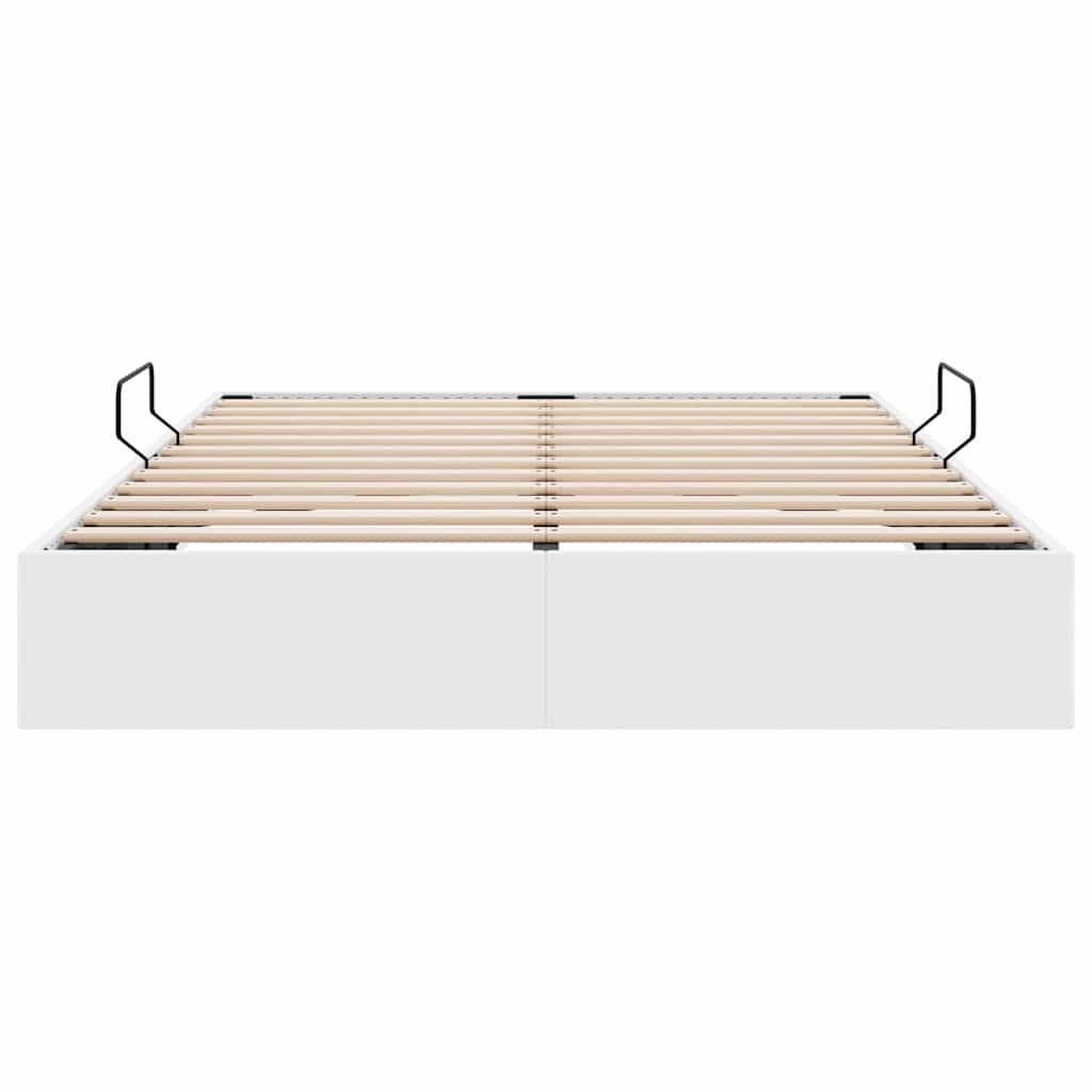 Letto con Contenitore Bianco Puro 137 x 190 cm Similpelle | homemem39