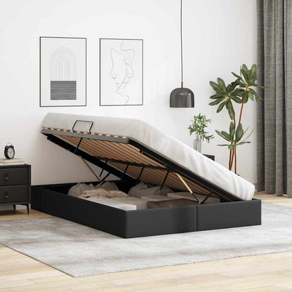 Letto con Contenitore Nero 153 x 203 cm Similpelle | homemem39