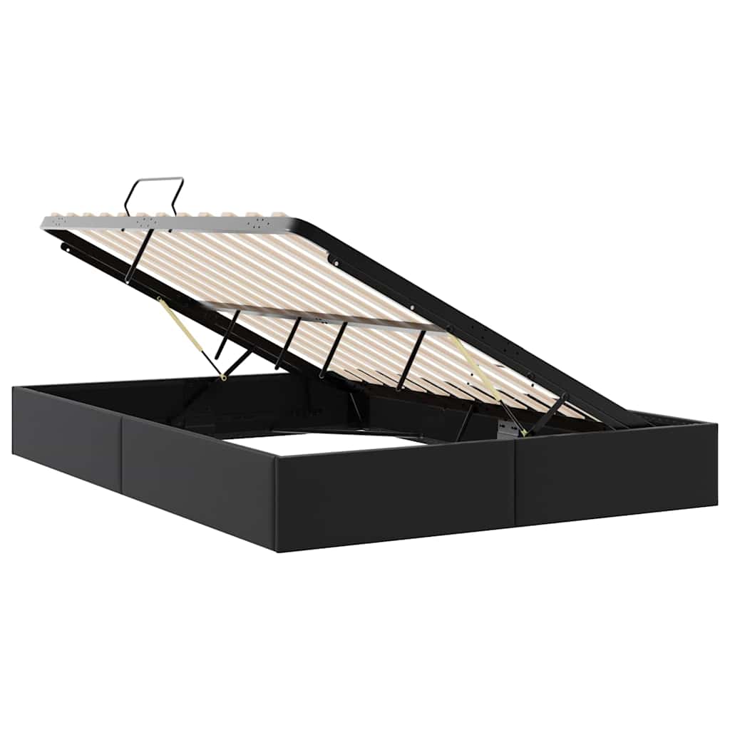 Letto con Contenitore Nero 153 x 203 cm Similpelle | homemem39