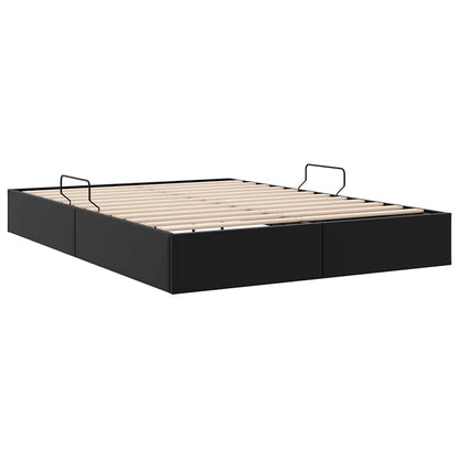 Letto con Contenitore Nero 153 x 203 cm Similpelle | homemem39