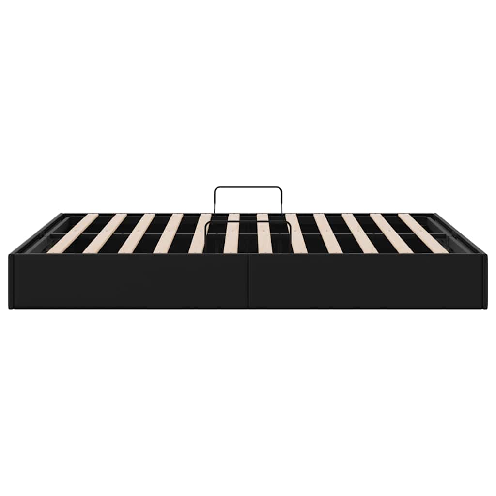Letto con Contenitore Nero 153 x 203 cm Similpelle | homemem39
