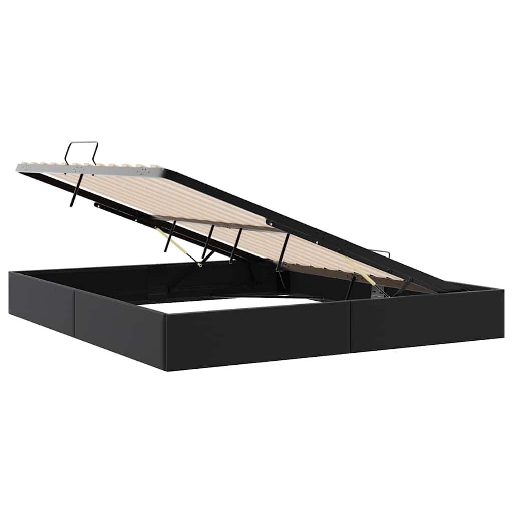 Letto con Contenitore Nero 193 x 203 cm Similpelle | homemem39