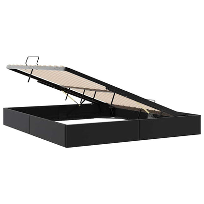 Letto con Contenitore Nero 193 x 203 cm Similpelle | homemem39