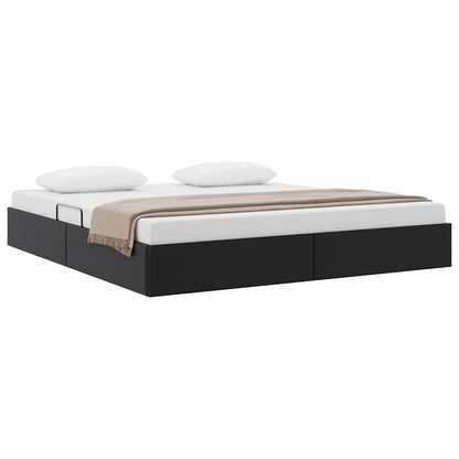 Letto con Contenitore Nero 193 x 203 cm Similpelle | homemem39
