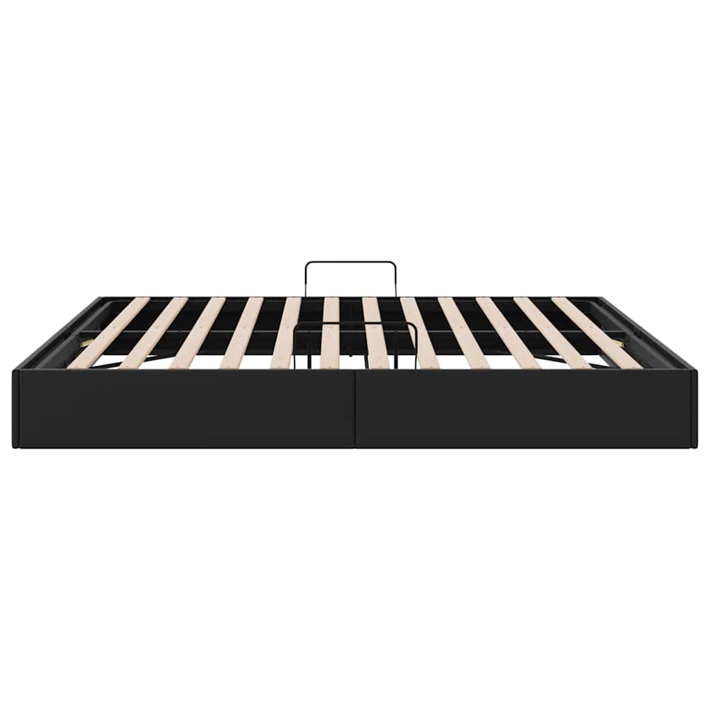 Letto con Contenitore Nero 193 x 203 cm Similpelle | homemem39