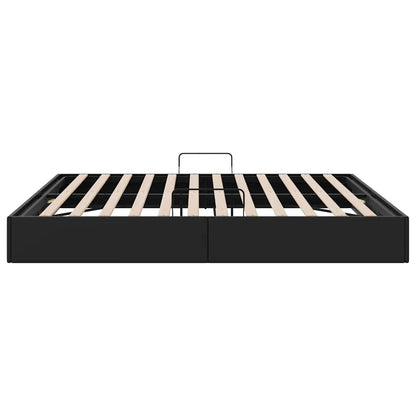 Letto con Contenitore Nero 193 x 203 cm Similpelle | homemem39