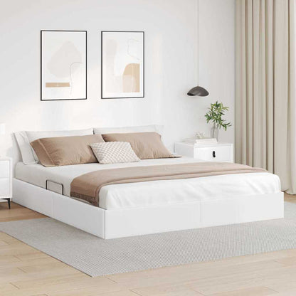 Letto con Contenitore Bianco Puro 193 x 203 cm Similpelle | homemem39