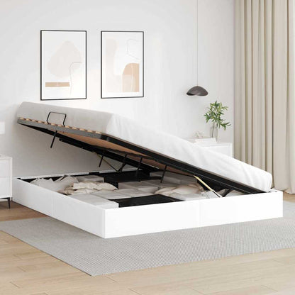 Letto con Contenitore Bianco Puro 193 x 203 cm Similpelle | homemem39