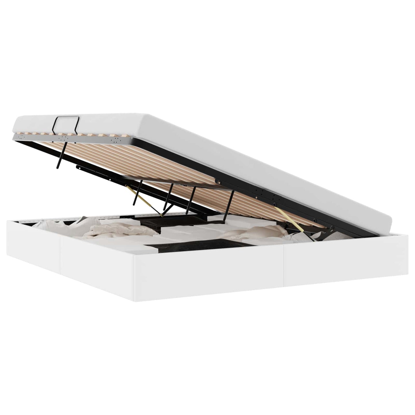 Letto con Contenitore Bianco Puro 193 x 203 cm Similpelle | homemem39