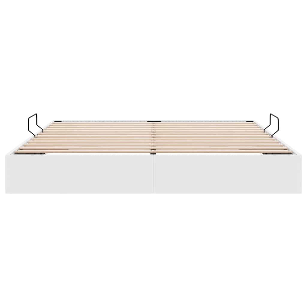 Letto con Contenitore Bianco Puro 193 x 203 cm Similpelle | homemem39