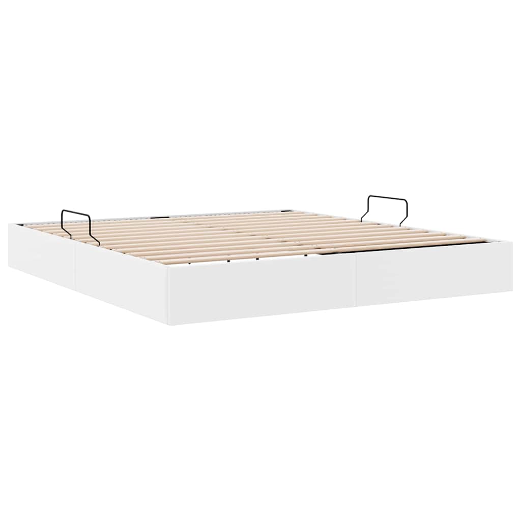 Letto con Contenitore Bianco Puro 183 x 213 cm Similpelle | homemem39