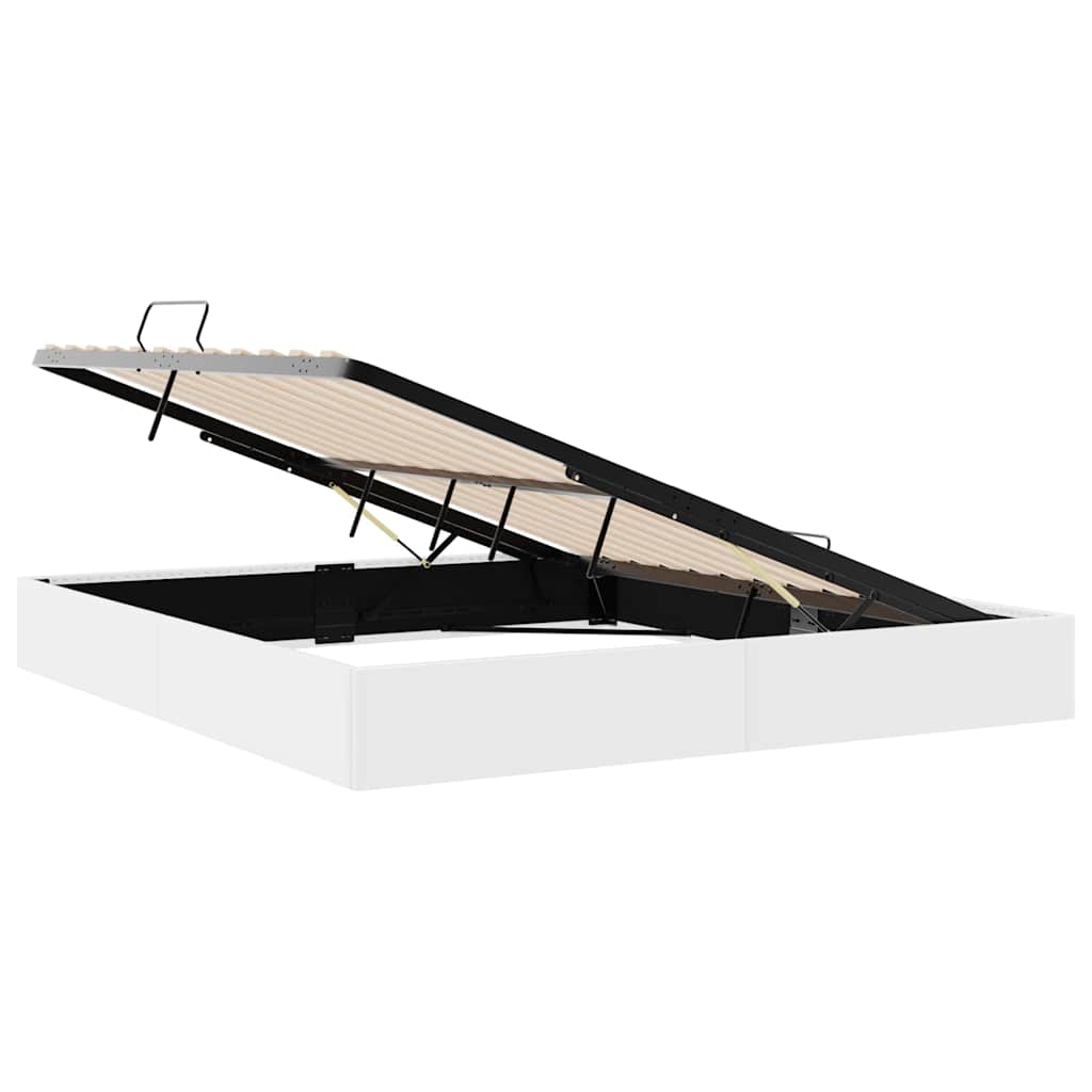 Letto con Contenitore Bianco Puro 183 x 213 cm Similpelle | homemem39