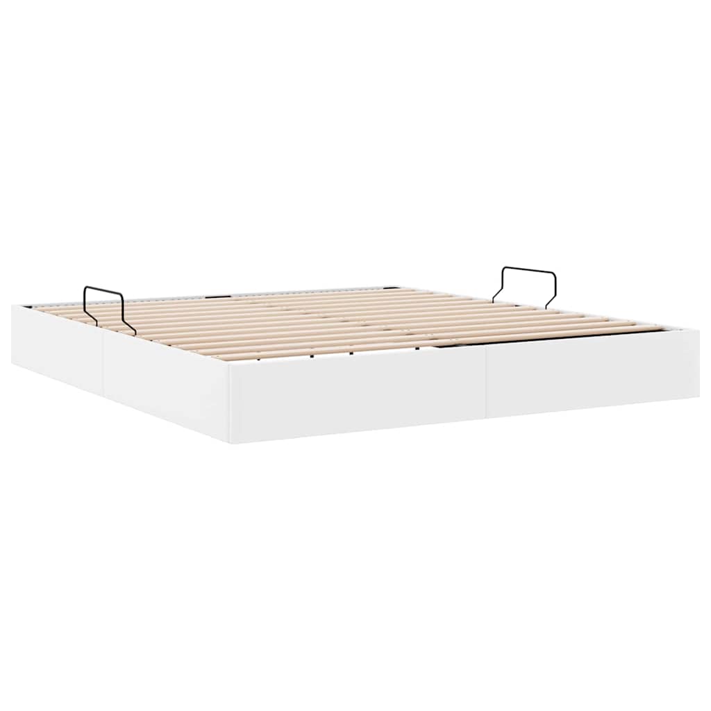 Letto con Contenitore Bianco Puro 183 x 213 cm Similpelle | homemem39