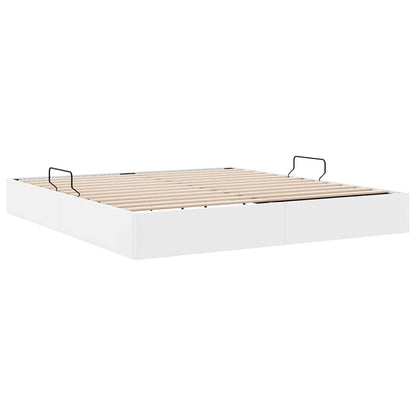 Letto con Contenitore Bianco Puro 183 x 213 cm Similpelle | homemem39