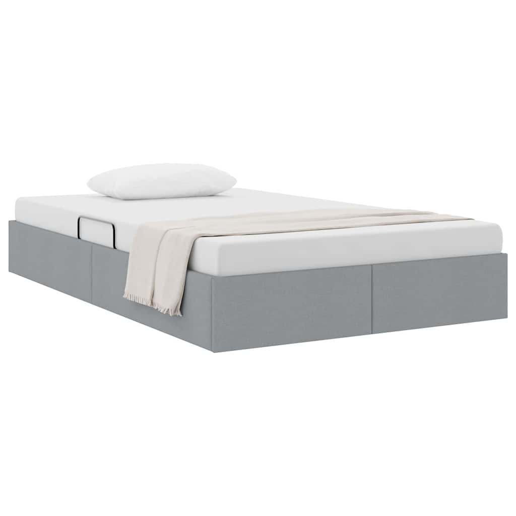 Letto con Contenitore Grigio chiaro 120 x 200 cm Tessuto