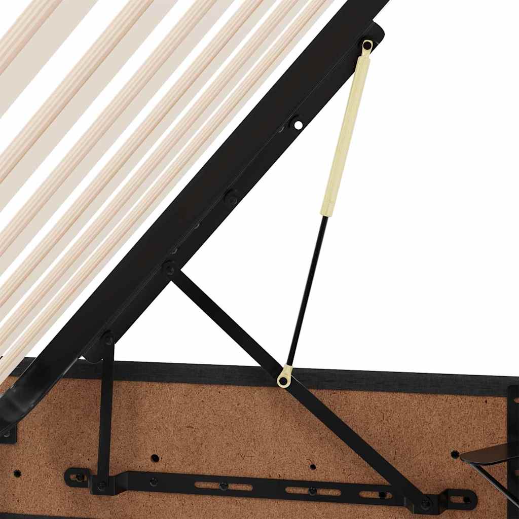 Letto con Contenitore con materasso Nero 120 x 200 cm Tessuto