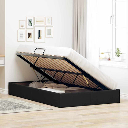 Letto con Contenitore con materasso Nero 120 x 200 cm Tessuto