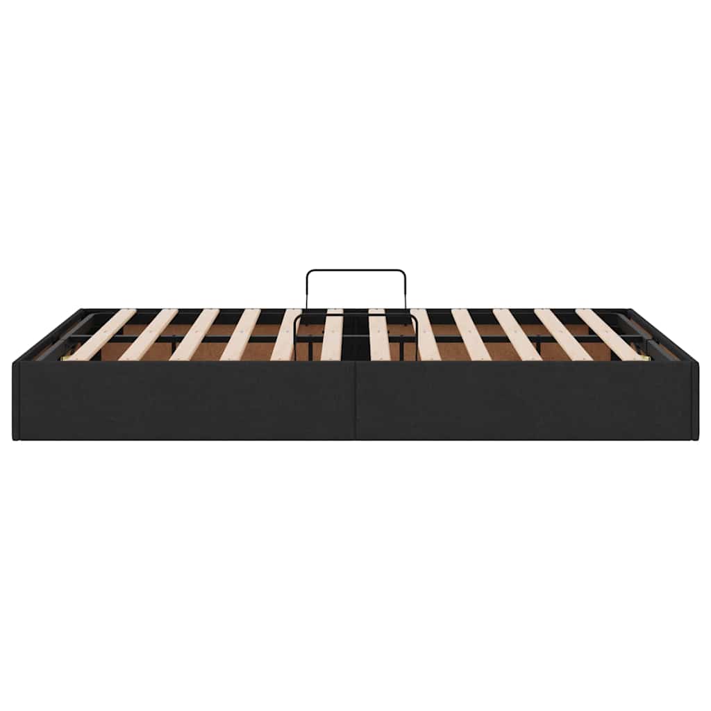 Letto con Contenitore con materasso Nero 120 x 200 cm Tessuto