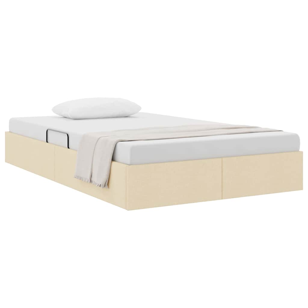 Letto con Contenitore con materasso Crema 120 x 200 cm Tessuto