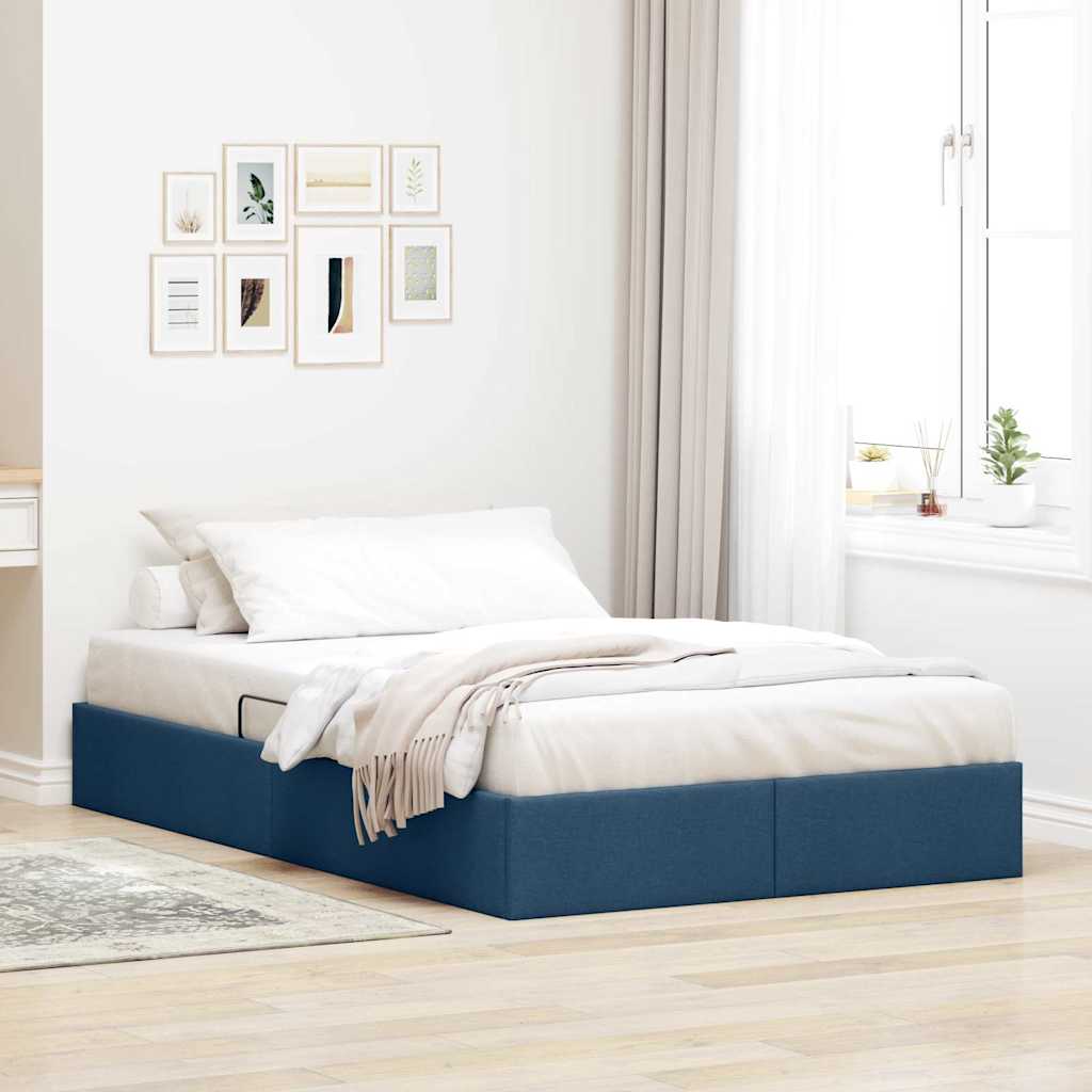 Letto con Contenitore con materasso Blu 120 x 200 cm Tessuto