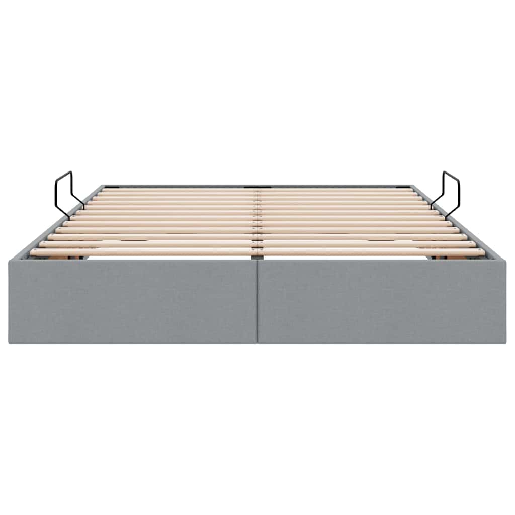 Letto con Contenitore Grigio chiaro 140 x 190 cm Tessuto