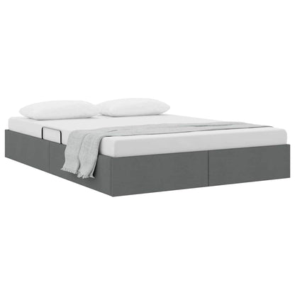 Letto con Contenitore Grigio scuro 140 x 190 cm Tessuto