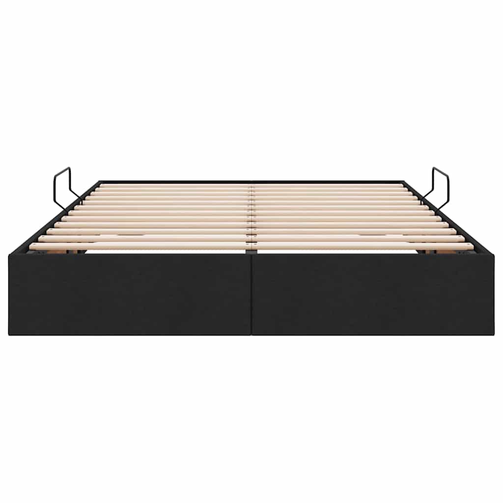 Letto con Contenitore con materasso Nero 140 x 200 cm Tessuto