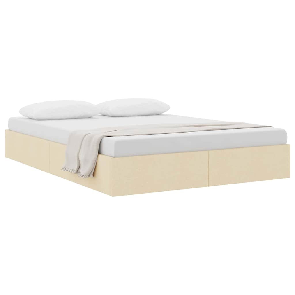 Letto con Contenitore con materasso Crema 140 x 200 cm Tessuto