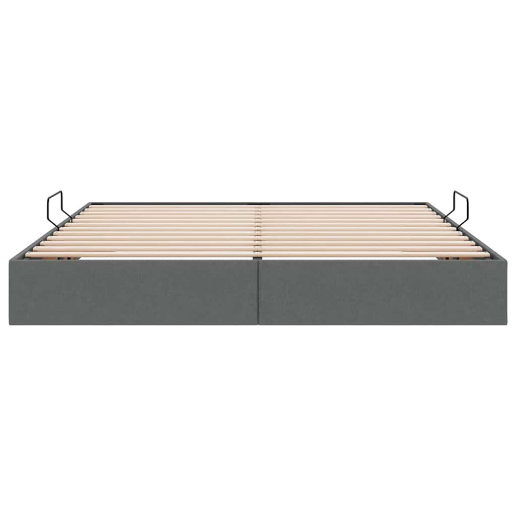 Letto con Contenitore Grigio scuro 160 x 200 cm Tessuto