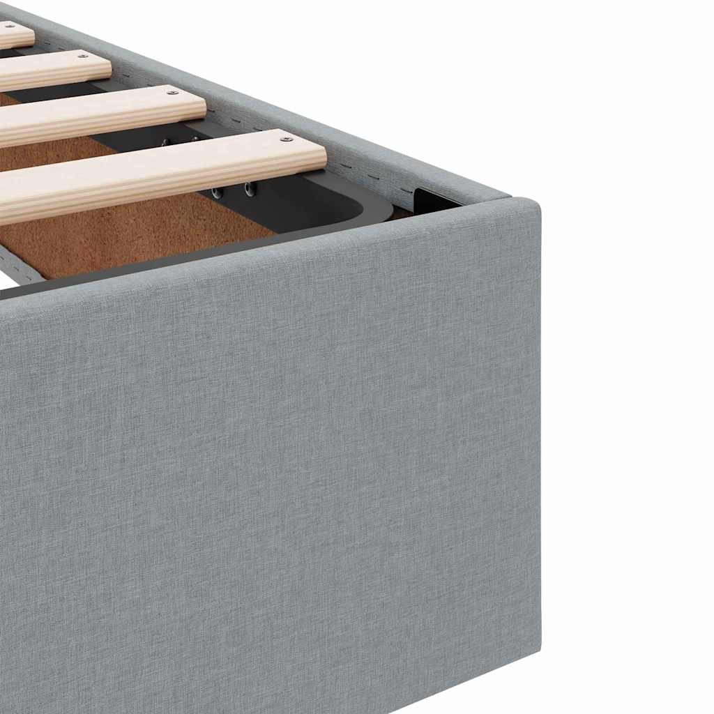 Letto con Contenitore Grigio chiaro 180 x 200 cm Tessuto