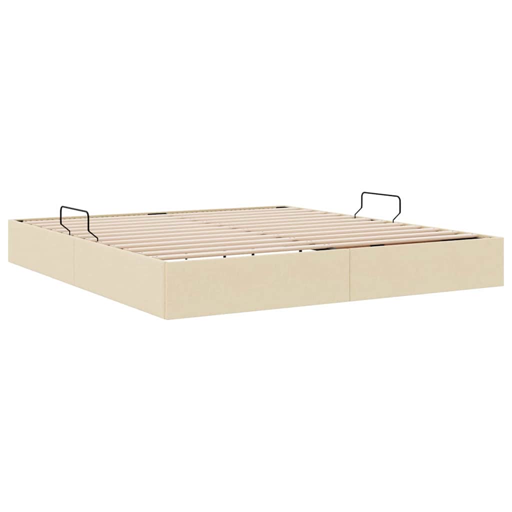 Letto con Contenitore con materasso Crema 180 x 200 cm Tessuto