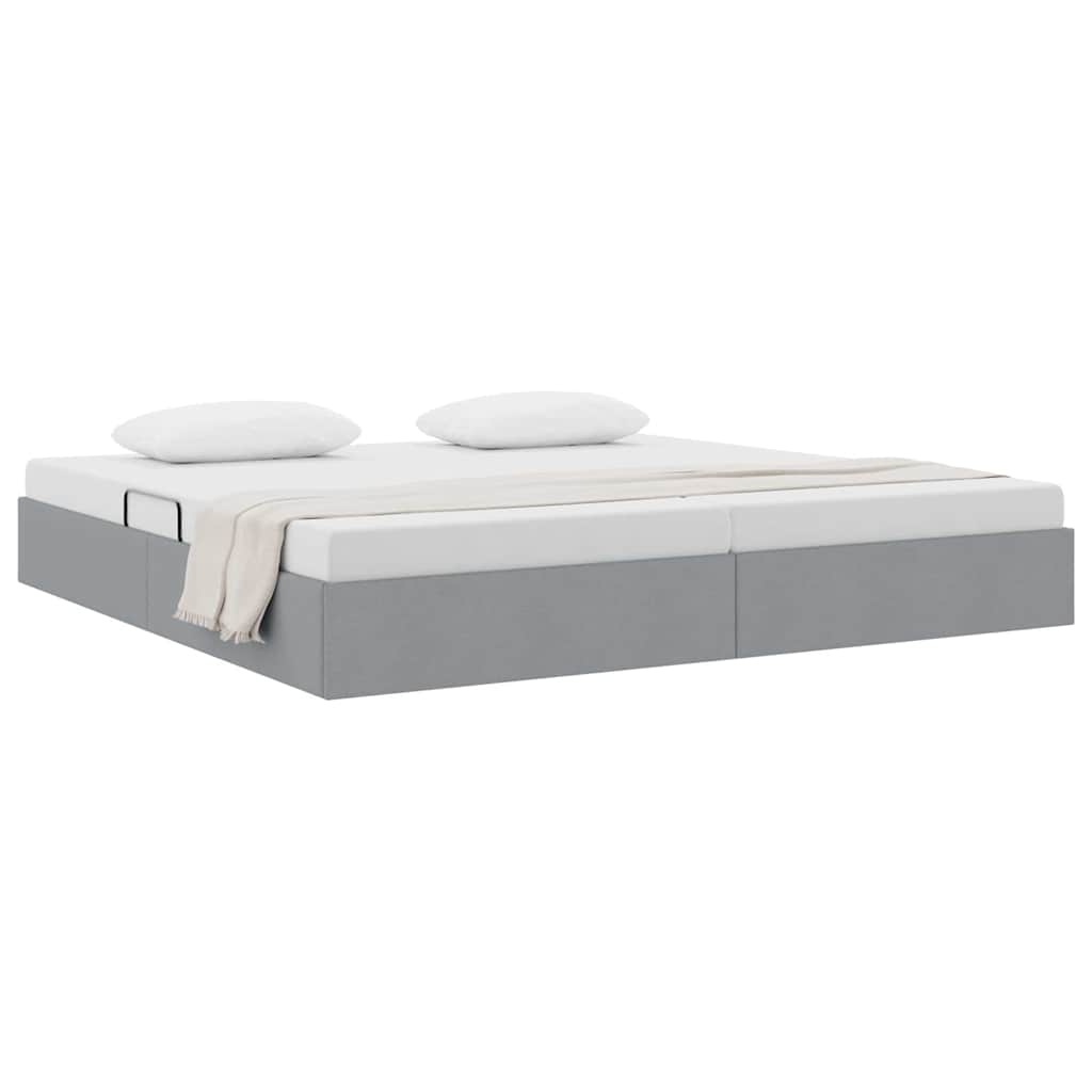 Letto con Contenitore Grigio chiaro 200 x 200 cm Tessuto