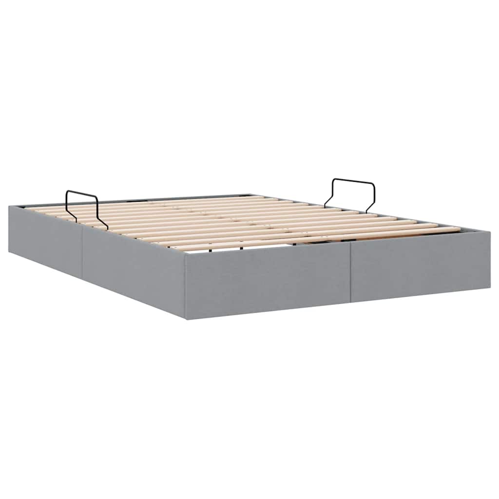 Letto con Contenitore Grigio Chiaro 135 x 190 cm Tessuto | homemem39