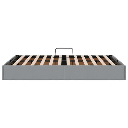 Letto con Contenitore Grigio Chiaro 135 x 190 cm Tessuto | homemem39
