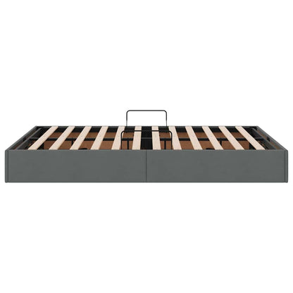 Letto con Contenitore Grigio Scuro 135 x 190 cm Tessuto | homemem39
