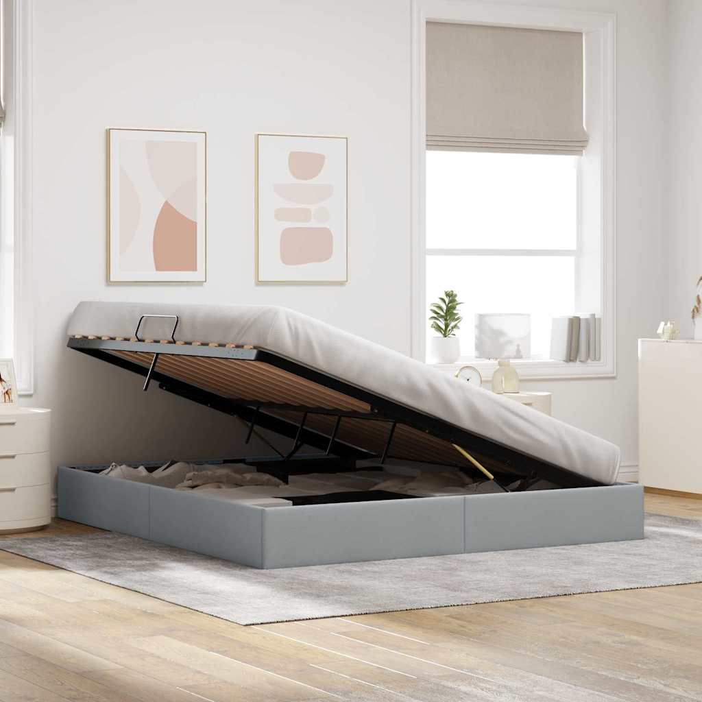 Letto con Contenitore Grigio Chiaro 180 x 200 cm Tessuto | homemem39