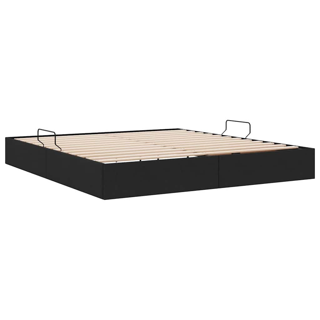 Letto con Contenitore Nero 180 x 200 cm Tessuto | homemem39