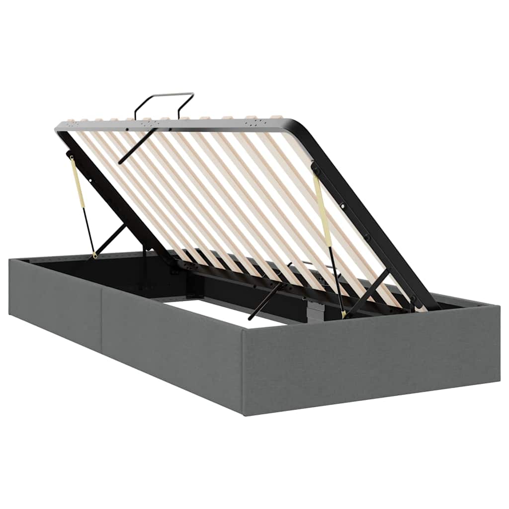 Letto con Contenitore Grigio Scuro 100 x 190 cm Tessuto | homemem39