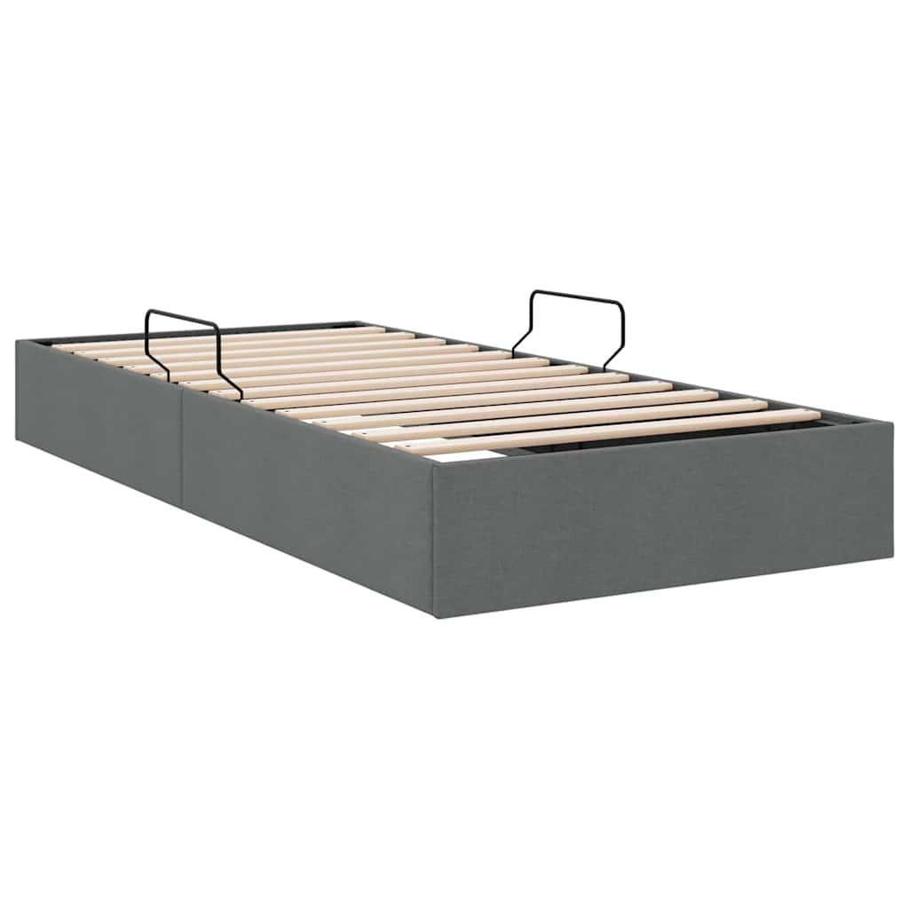 Letto con Contenitore Grigio Scuro 100 x 190 cm Tessuto | homemem39