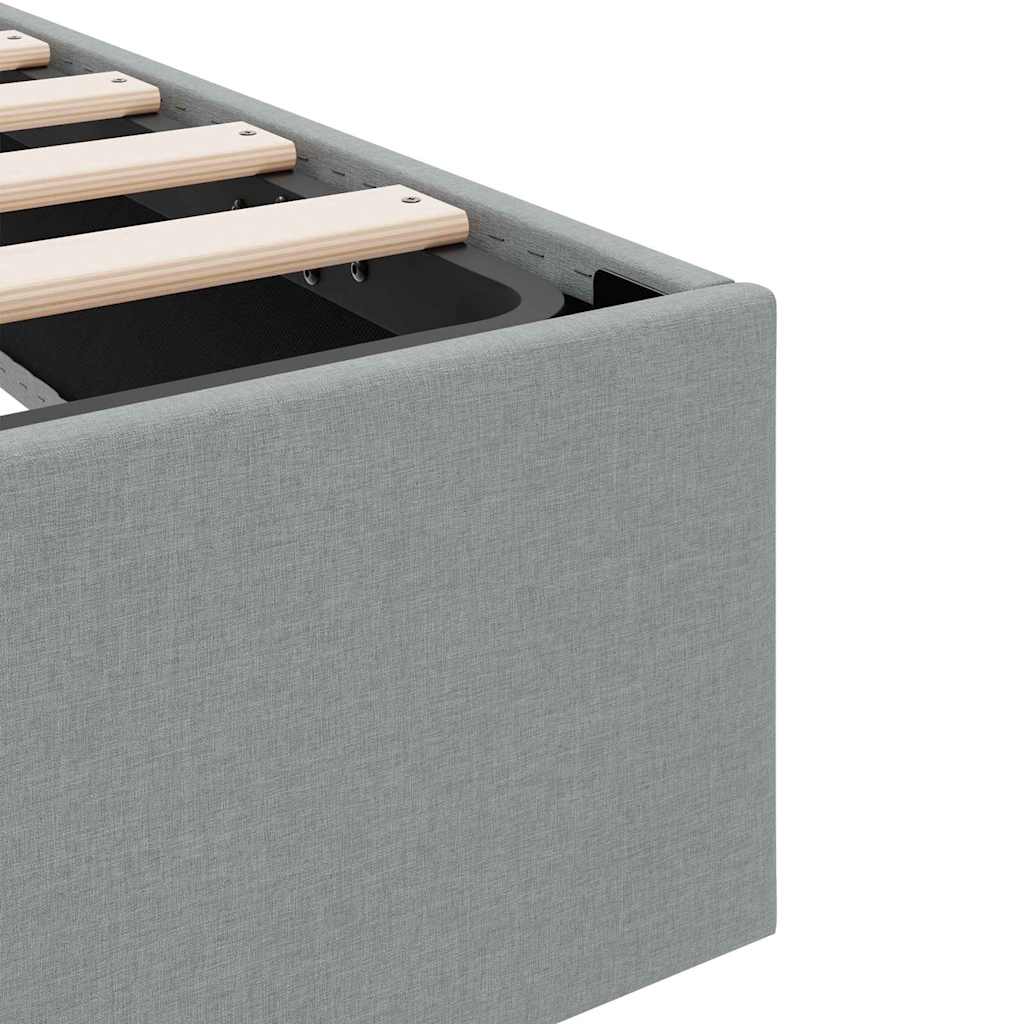 Letto con Contenitore Grigio Chiaro 203 x 100 cm Tessuto | homemem39