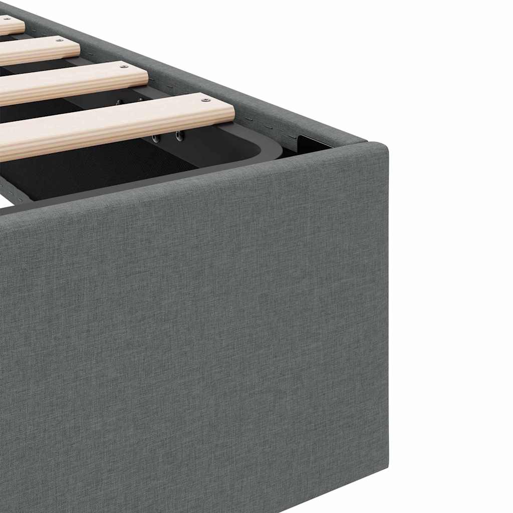 Letto con Contenitore Grigio Scuro 203 x 100 cm Tessuto | homemem39