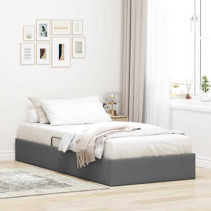 Letto con Contenitore Grigio Scuro 203 x 100 cm Tessuto