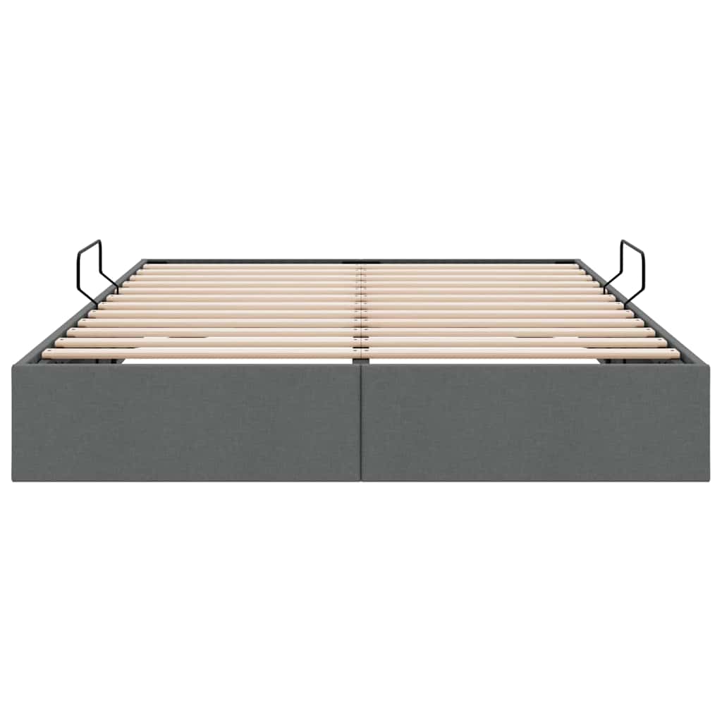 Letto con Contenitore Grigio Scuro 153 x 203 cm Tessuto | homemem39