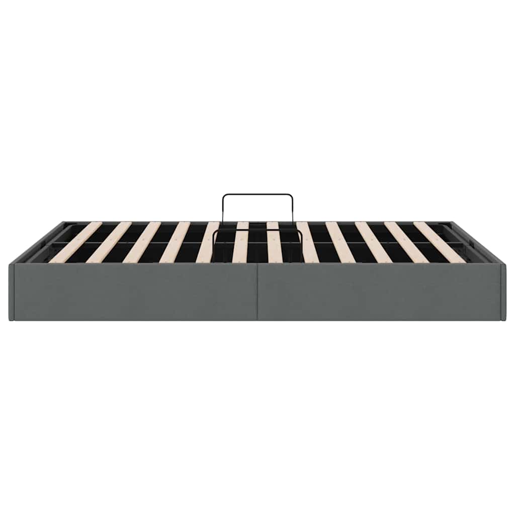 Letto con Contenitore Grigio Scuro 153 x 203 cm Tessuto | homemem39