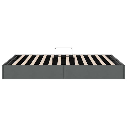 Letto con Contenitore Grigio Scuro 153 x 203 cm Tessuto | homemem39